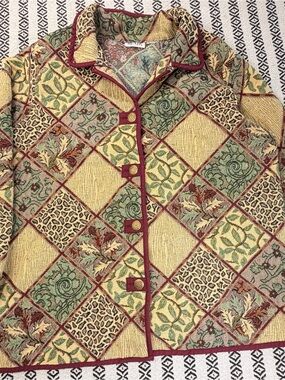 Vintage Blair  Tapestry Grunge Jacket Womens XXL y2k Boho Patchwork Indie baggy